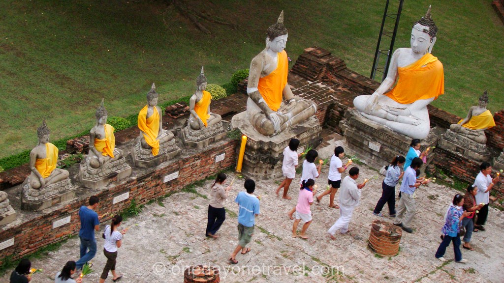 Ceremonie Bouddhiste Ayuttahaya Thaïlande